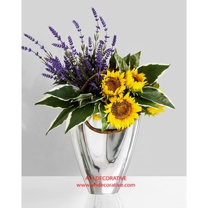 Florero de tulipán de Metal plateado para decoración del hogar, mesa decorativa para sala de estar, mesa de boda, centro de mesa, florero - Product Image 2