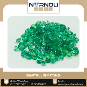 Piedra preciosa Natural redonda, Esmeralda, Zambian - Product Image 2