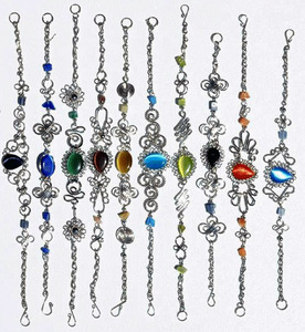 กำไลพลอยเปรูทำด้วยมือพร้อมหินตารูปแมวเครื่องประดับสำหรับโอกาสของขวัญ - Product Image 1