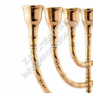Menorah en métal faite à la main de haute qualité sept branches Jérusalem Judaica bougeoirs disponibles pour la décoration - Product Image 4