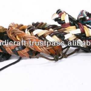 Premium Quality <b>Leather</b> Braided <b>Bracelet</b> Handmade <b>Leather</b> <b>Bracelet</b> Designs - Product Image 1
