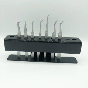 Pinzas profesionales de Extensión de pestañas de acero inoxidable con acabado opaco de alta calidad, Punta puntiaguda, aislamiento sostenible de etiqueta privada - Product Image 2