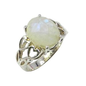 Diseño antiguo Arco Iris Natural Piedra lunar Piedra preciosa Eternidad Vermeil Anillo 925 Proveedor de joyas de plata esterlina - Product Image 1