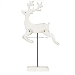 新款圣诞木制站立驯鹿装饰2024定制颜色和尺寸