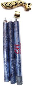 Fashionable Nautical Brass Handle Blue Leather Handmade Polished Running Walking Stick - Product Image 2