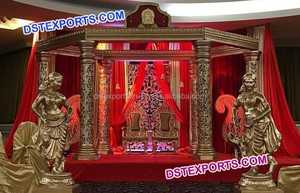 Glorioso matrimonio del sur de la India Mandap boda india Mandap fabricante tradicional oro indio boda Mandaps oferta de venta EE. UU. - Product Image 3