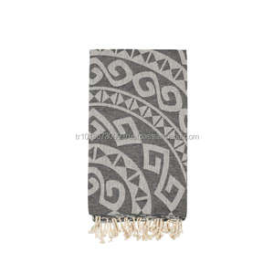Toalla de turco con diseño de Mandala, manta de playa y tapiz de toalla, tejido Jacquard negro, venta al por mayor de Turquía - Product Image 2