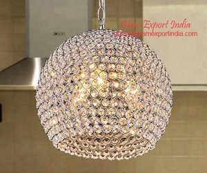 Lampe en cristal en forme de pomme contemporaine ALAM avec finition plaquée or nickel, source de lumière à économie d'énergie - Product Image 3