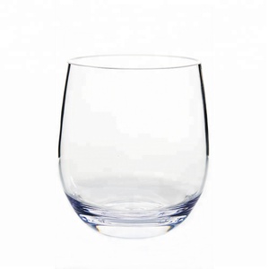 Verre à vin sans pied en Tritan acrylique incassable de 13oz sans BPA, matériau PC de qualité supérieure pour servir du vin rouge - Product Image 1