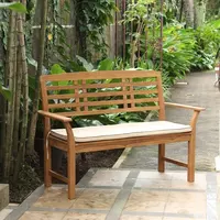 Banc de jardin en teck avec coussin de siège, meubles d'extérieur indonésien, meilleur prix