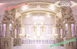 Mandap en bois indien pour mariage, style Rajasthani, ensemble de piliers en bois pour célébration de mariage, Australie - Product Image 2