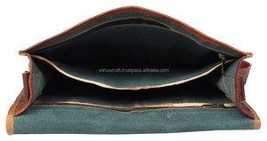 Mallette de bureau vintage en cuir véritable à rabat complet, sac à bandoulière à bandoulière, robe imperméable pour le printemps - Product Image 6