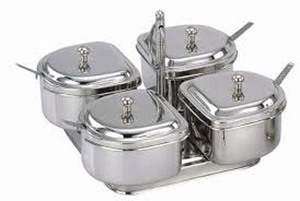En Acier fait à la main Bol En Cuivre Compartiment Condiment Cornichon Ensemble pour Plat de Service - Product Image 2