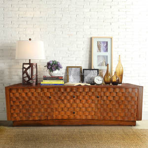 Console de Buffet en bois de teck naturel, meuble en teck massif - Product Image 1