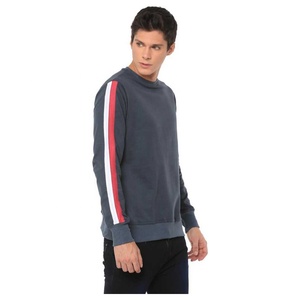 New Look, sudadera de cuello redondo verde sólido Unisex para hombre, Jersey de punto sostenible, Sudadera con capucha, rayas laterales bordadas, anticontracción - Product Image 2