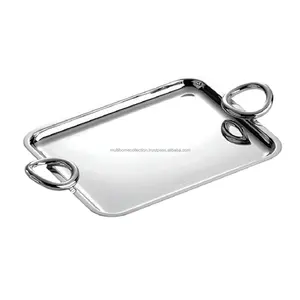 Bandeja Rectangular de acero inoxidable, con asas - Product Image 1