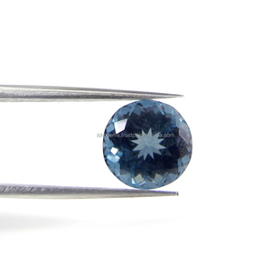 พลอยทัวร์มาลีนสีฟ้าแท้9มม. พลอยเจียระไนแบบเหลี่ยมเพชรพลอยสีชมพูขาวดำธรรมชาติสำหรับสร้อยคอคอลเลกชันขนาดเล็ก - Product Image 3