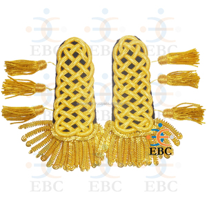 Venta al por mayor de fábrica, Charretera ceremonial, flecos dorados, uniforme hecho y charreteras de disfraces, accesorios y accesorios para uniformes - Product Image 4