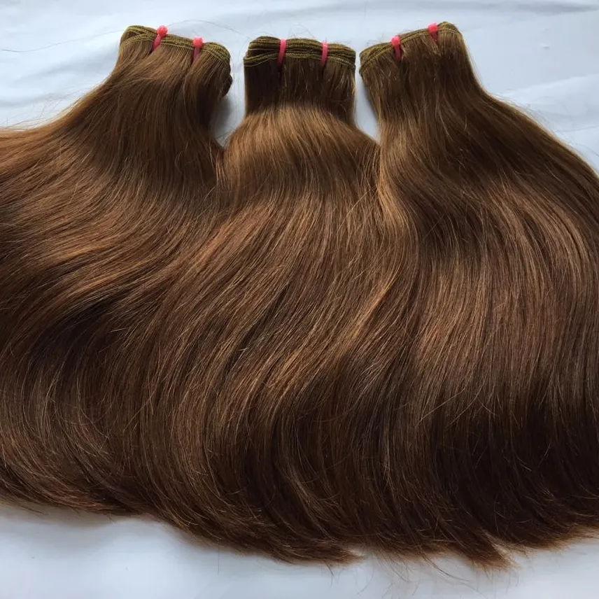 Honing Bruin Gekleurde Haar Naai In Human Hair Extensions Bulk Haarverf Kleur