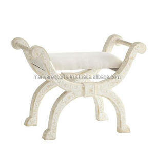 Tabouret Console moderne en incrustation d'os blanc pour cuisine, maison, salon, chambre, hall de ferme, meubles de maison au design ancien - Product Image 1