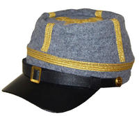Nuevo Diseño, 100% Lana, Alta Calidad, Ajustable, Transpirable, Gorras Kepis Unisex de Cuero, Reproducción del Estándar Confederado Americano