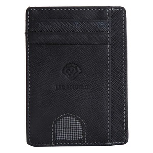 Indian Exporter Stylish Cowhide Genuine Silky <b>Black</b> Leather RFID Card <b>Wallet</b> Slim Bifold <b>for</b> <b>Men</b> Daily Use Available <b>For</b> Sale - Product Image 1