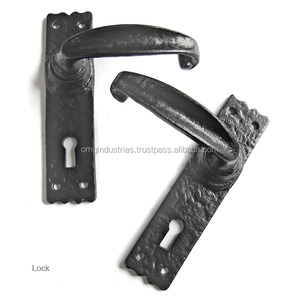 Poignée de porte carrée en fonte noir mat sans clé, prix usine, vente en gros - Product Image 1