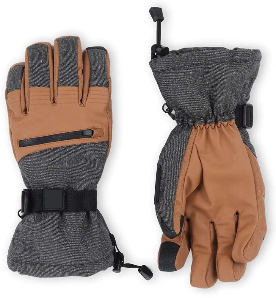 GLOVES City made ski gloves Custom Thinsulate Waterproof Zipper Cuff Ski Gloves Snowboard Mittens