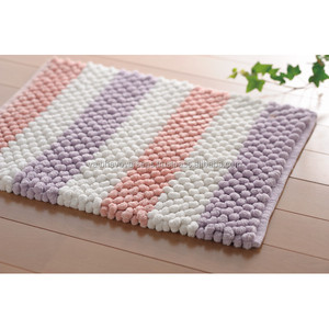 Super Soft Striped Japan Style Eco-Friendly Microfiber <b>Chenille</b> Bath Mats & <b>Rugs</b> Made From Cotton Material - Product Image 2