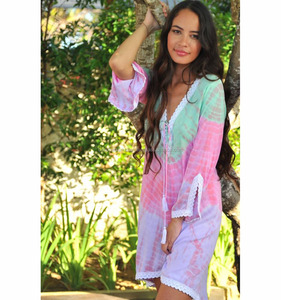 ชุดคลุมชายหาดผ้าเรยอนย้อมสีระบายอากาศได้ดีใหม่ล่าสุด - Product Image 1