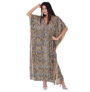 Vêtements de plage antiques pour femme, caftan en soie - Product Image 2