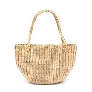 Bolso de hombro de paja hecho a mano de estilo de moda de verano 2025, botón de Lazo de algodón con doble ASA, compra a granel a precio económico - Product Image 2