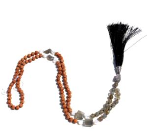สร้อยคอ Bradorite Rudraksha 108เม็ด,สร้อยคอหินคริสตัลบำบัดจากธรรมชาติมาลาสำหรับเล่นโยคะ - Product Image 1