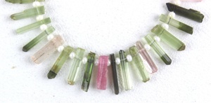 Exquisita forma de lápiz, turmalina Natural multicolor, fabricación de piedras preciosas sin tratar, cuentas de joyería, pequeñas y hermosas cuentas - Product Image 2