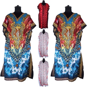 Turkish Long <b>Kaftan</b> 2025 <b>Plus</b> <b>Size</b> Ladies Fashion Beach Clothing Hand Block Printed <b>Dress</b> Affordable African Traditional <b>Kaftan</b> - Product Image 1