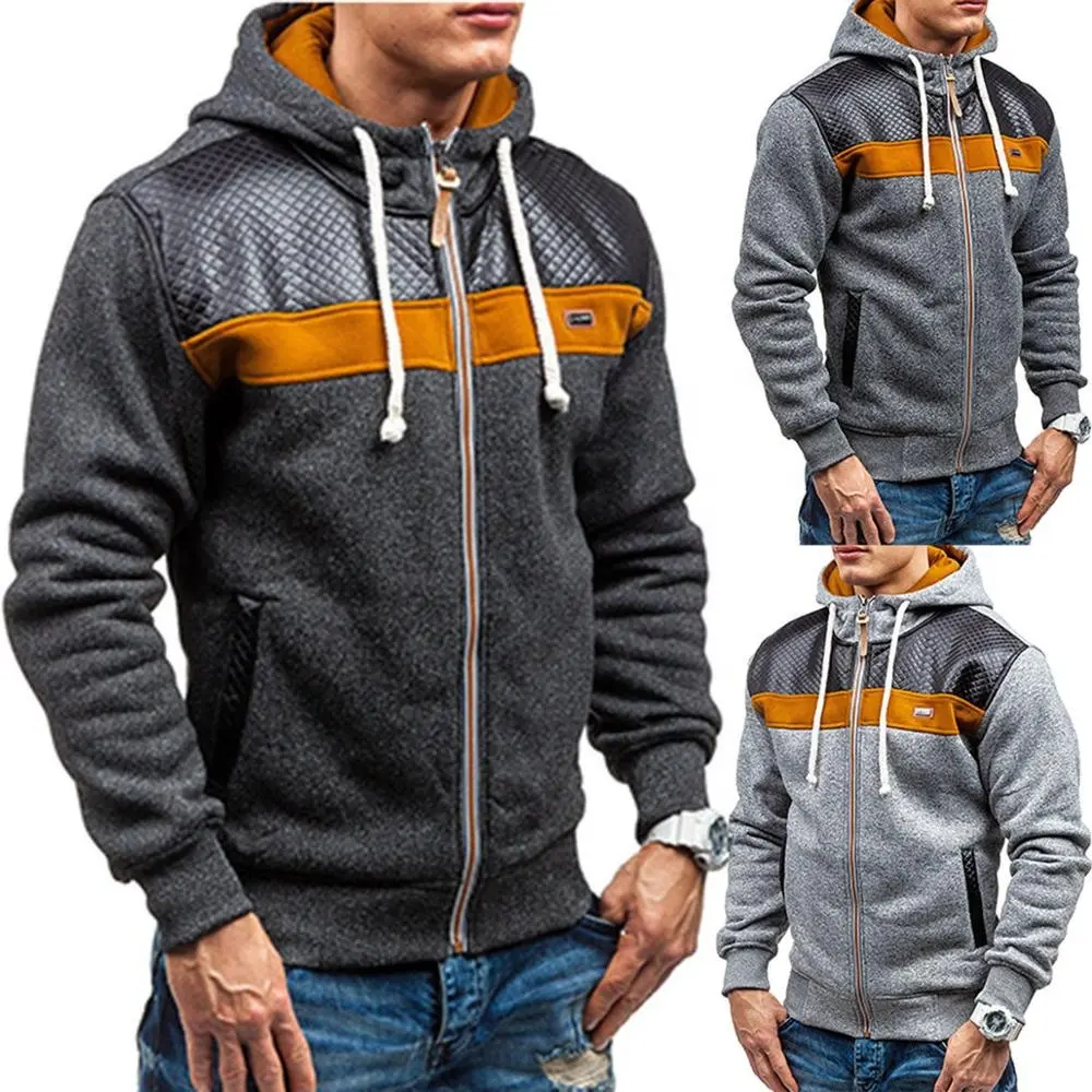 Slim Hoodie Hooded Coat Jacke/New Plain Herren Hoodie American Fleece/ Zip Up Jacke Sweatshirt Hooded Top