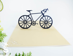 Carte de vélo 3D pop-up fait à la main cadeau d'anniversaire découpé au laser carte de vélo 3D artisanat du Vietnam - Product Image 4