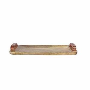 Plateau de service rectangulaire en bois fait à la main inachevé classique Plateau polyvalent pour servir ou afficher - Product Image 3