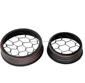 Regular <b>Black</b> <b>Metal</b> and Glass Mason Jar Lid Round Pillar <b>Candle</b> <b>Holder</b> with Stand for Home Decoration for Christmas - Product Image 5