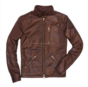 Veste en cuir de mouton personnalisé de qualité supérieure, nouveau Style 2020 veste en cuir de qualité supérieure pour hommes veste marron pour hommes - Product Image 5