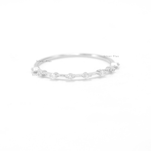 Sólido 14K amarillo oro Natural SI claridad G-H Color diamante eternidad banda anillo minimalista hecha a mano de joyería al por mayor - Product Image 2