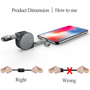 Chine Fabricant 1 <span class=keywords><strong>M</strong></span> Télescopique Mini <span class=keywords><strong>2</strong></span> en 1 USB Câble Pour <span class=keywords><strong>Apple</strong></span> Android - Product Image 4