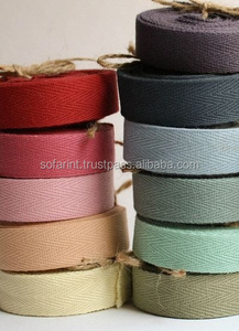AZO FREE Colored Cotton <b>Webbing</b> Tape-Water Resistant Striped Herringbone Twill for Bags & Garments - Product Image 5