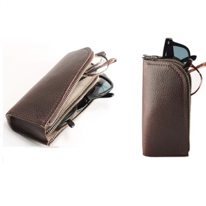หนังสไตล์แฟชั่นซิปกรณีแว่นตาสำหรับ2แว่นตากันแดด - Product Image 1