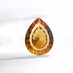 Citrino amarillo de la mejor calidad (7,25) 16x12mm Pera Laser Cut Cts Piedra preciosa suelta - Product Image 1