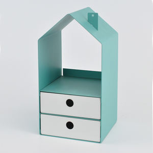 กล่องเก็บโต๊ะพร้อมลิ้นชักดีไซน์รูปทรงบ้านโลหะ - Product Image 3