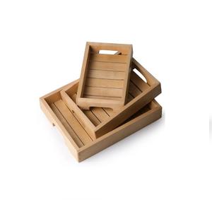 Bandeja de madera para servir Bandeja de desayuno de madera con asa Fabricante al por mayor Venta directa de fábrica - Product Image 4