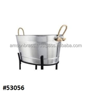 Decorative <b>Ice</b> <b>Bucket</b> Stand With Metal <b>Bucket</b> <b>Silver</b> <b>Ice</b> <b>Bucket</b>, Wine Cooler With Handle Bulk <b>Ice</b> Wine Cooler - Product Image 1
