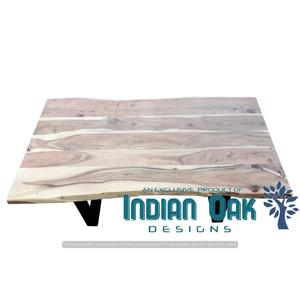 โต๊ะไม้อะคาเซียขอบสดสไตล์อุตสาหกรรมโต๊ะรับประทานอาหารแผ่นพื้นไม่ซ้ำใครเฟอร์นิเจอร์ห้องรับประทานอาหาร - Product Image 1