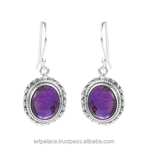 Pendientes colgantes de piedras preciosas de amatista, fabricante de pendientes de araña, Plata de Ley 925 rosa, gota de agua de moda Natural - Product Image 1